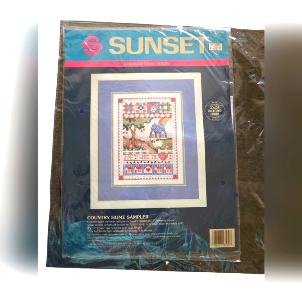 New- Sunset Counted Cross Stitch Kit - Country Home Sampler